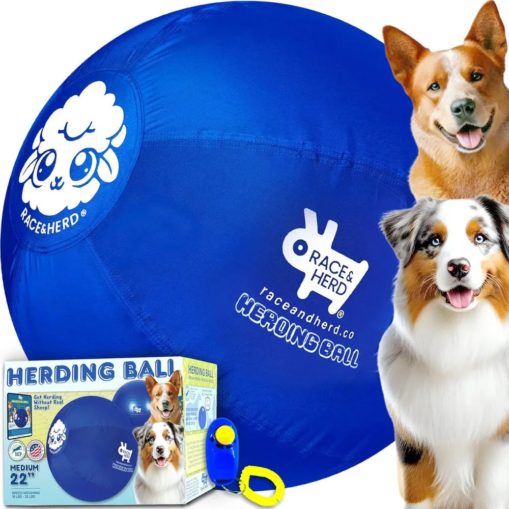 Race&Herd Original 22" Herding Ball for Dogs - Training Toy for Australian Shepherd, Cattle Dogs, Border Collie, Blue Heelers -