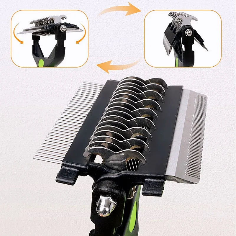 Dog Brush Knife Dog Comb Pet Hair Remover Foldable Combs for Dog Hair Knot Clean Pet Grooming Massage Cat Brush Pets Accessories