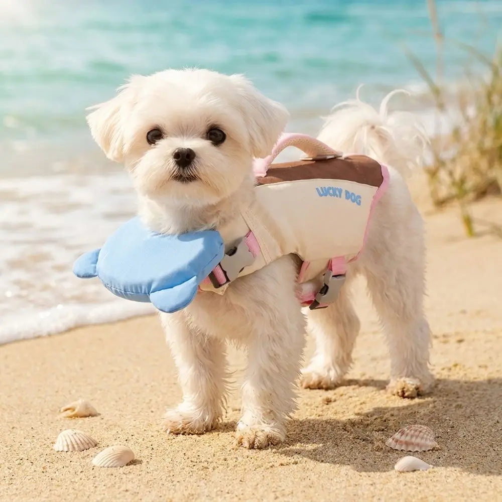 Strong Buoyancy Dog Life Jacket Adjustable Breathable Dog Swimming Suit Quick Drying Waterproof Dog Life Preserver Boating