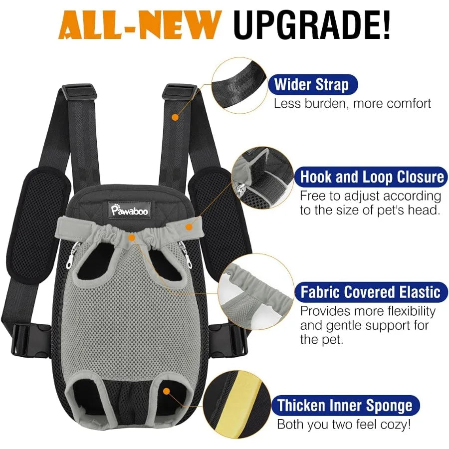 Adjustable Pet Carrier Backpack with Legs Out Design for Small to Medium Dogs and Cats Ideal for Traveling Hiking and Camping E