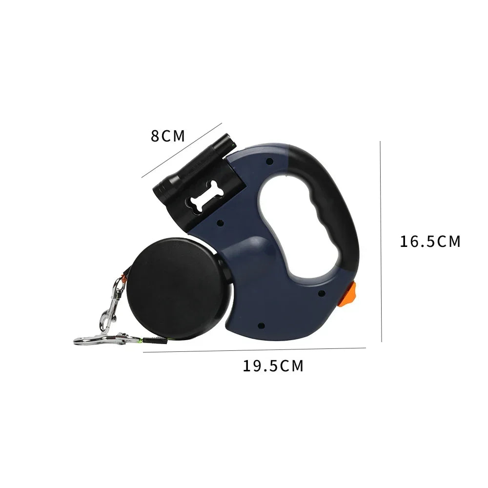 Retractable Dual Doggie Leash with LED Light, 360 Swivel No Tangle for Each Dog Independent Braking with 3M Reflective Leads Dog