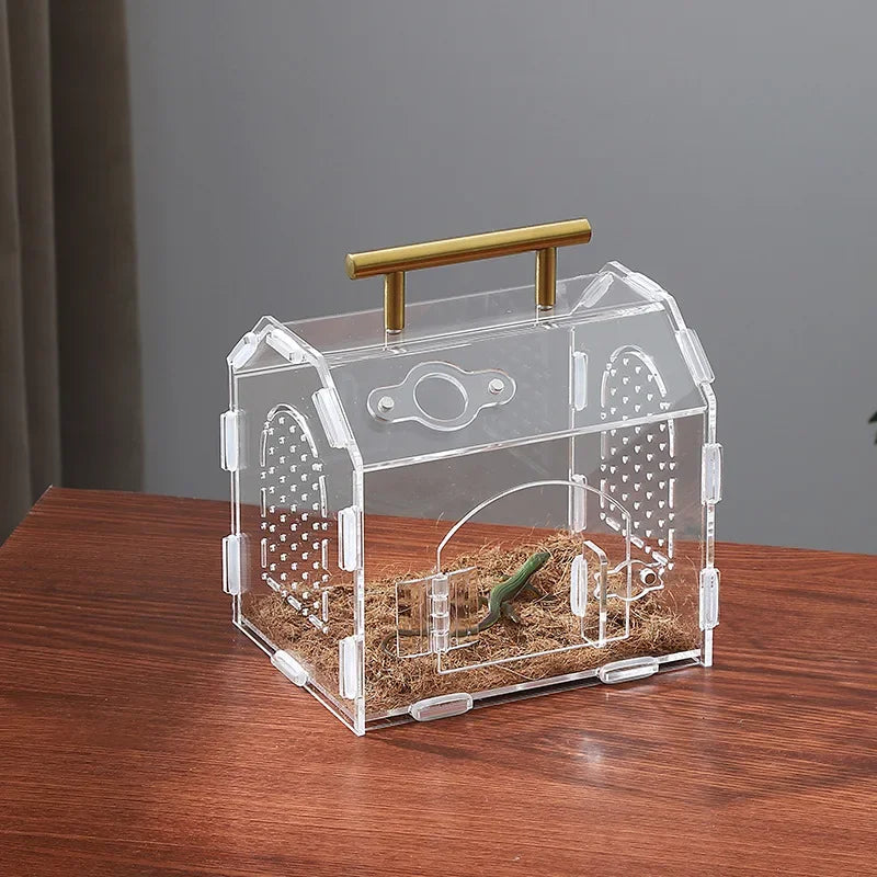 Transparent Garden Reptile Breeding Box One-Piece And Foldable Acrylic Reptiles Ecological Breeding Boxes For Lizard Snake