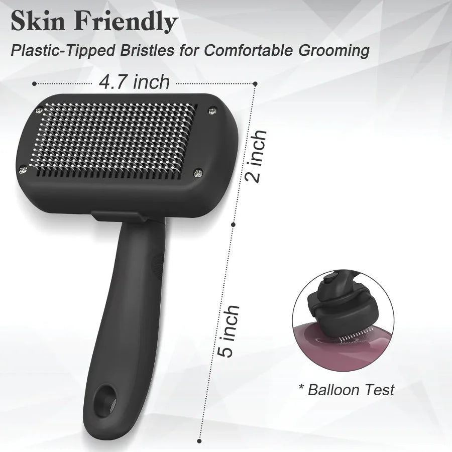 Self Cleaning Shedding Brush for Dogs and Cats Skin Friendly Grooming Tool with Effective Deshedding and Hair Removal Functiona