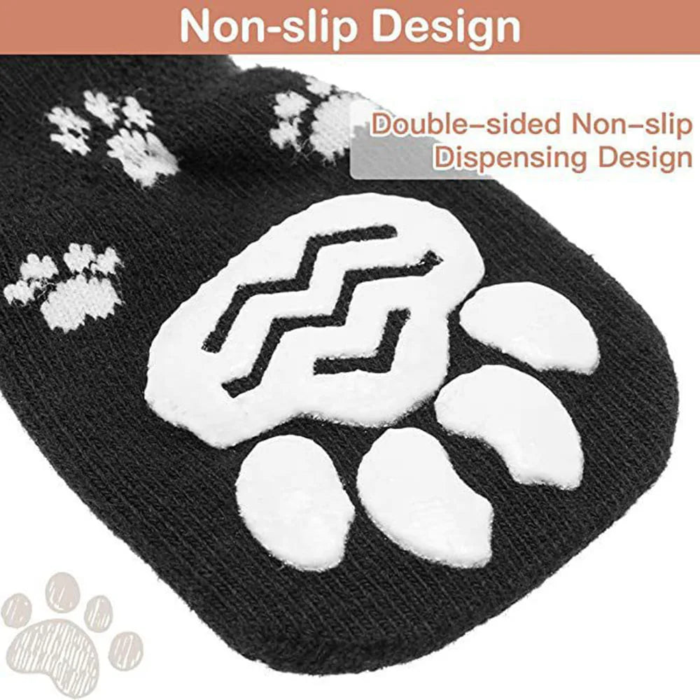 Anti Slip Dog Socks Dog Grip Socks with Straps Traction Control for Indoor on Hardwood Floor