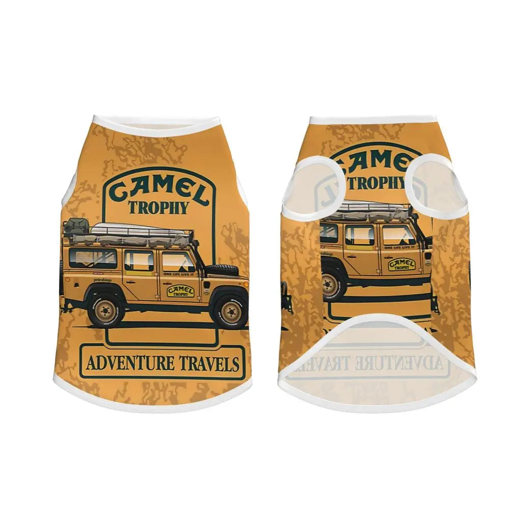 Personalized Camel Trophy Dogs Clothes Breathable Soft Pet Vests Large Dog Jacket Pet Accessories