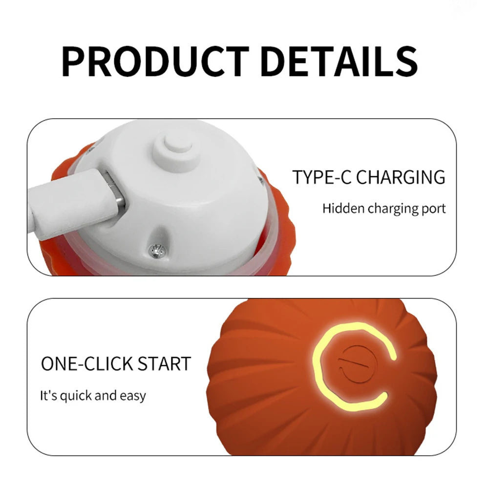 Intelligent Electric Cat Ball Toys Self-Moving Electronic Rotating Cat Ball 200mAh Pet Exercise Chase Toy Ball for Cats Training