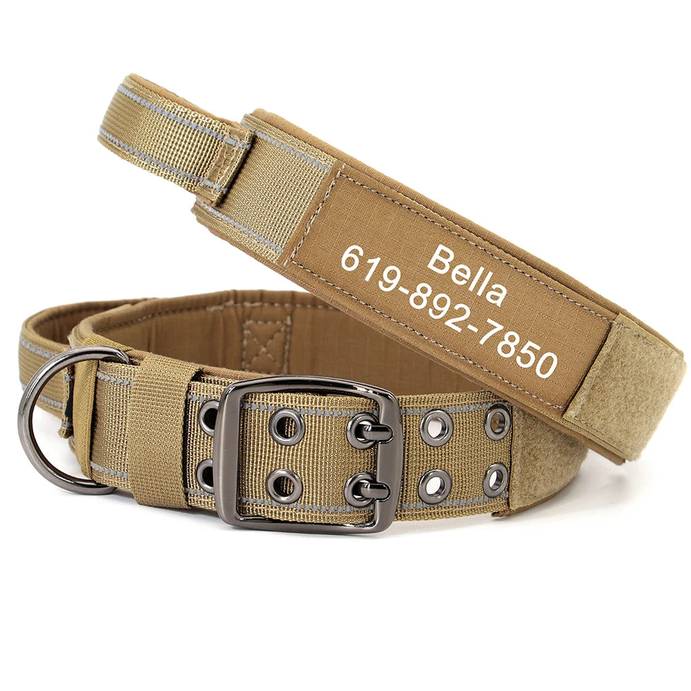 Military Tactical Dog Collar Personalized Strong Dog Training Collars With Handle Durable For Medium Large Dogs German Shepard