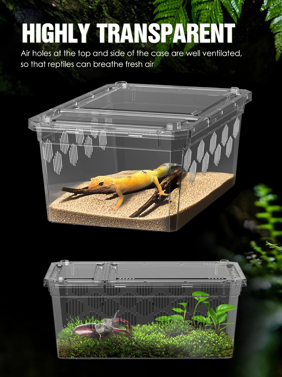 4pcs, reptile breeding box, portable transport container, suitable for lizards, geckos, snakes, frogs, turtles, spiders