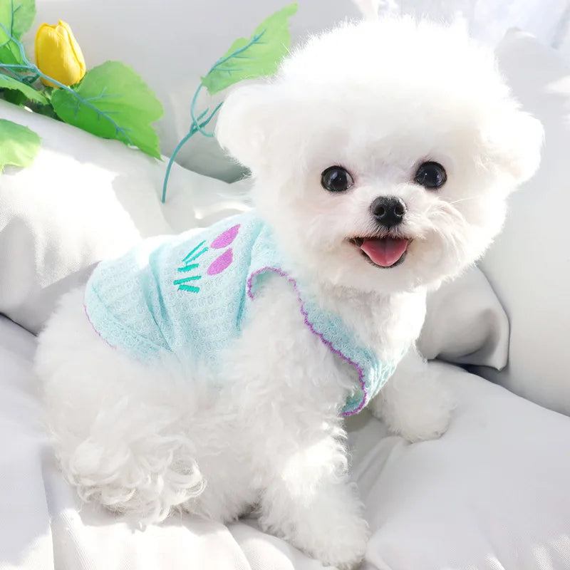 Pet Suspenders Puppy Clothes Thin Cooling Dog Summer Vest Small Dog Shirt Breathable Mesh Cat Clothing Chihuahua Bichon T Shirts