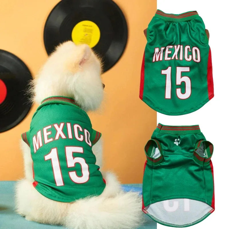 Dog Football Uniform Large Dog Jersey Basketball Clothing Puppy T-Shirts Summer Pet Cat ShirtsMesh Breathable Dog Sport Clothes