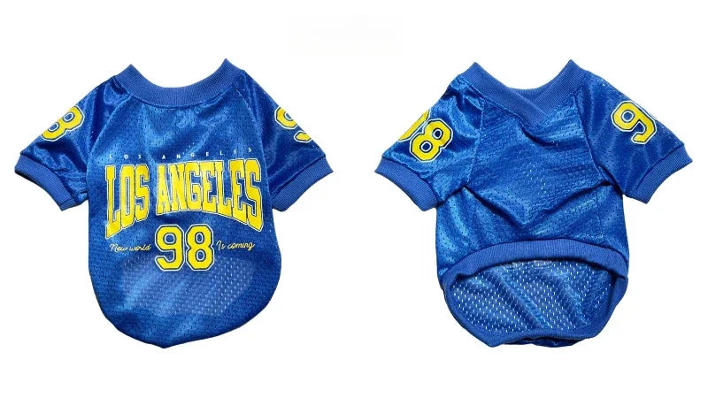 Mesh Breathable Dog Clothes Schnauzer Teddy Sport Large Dog Jersey Basketball Clothing Puppy T-Shirts Summer Pet Cat Shirts