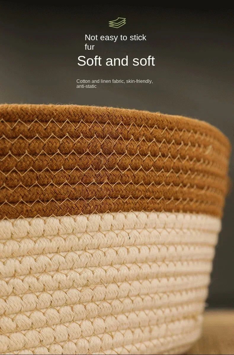 Handwoven Cotton Rope Cat Bed