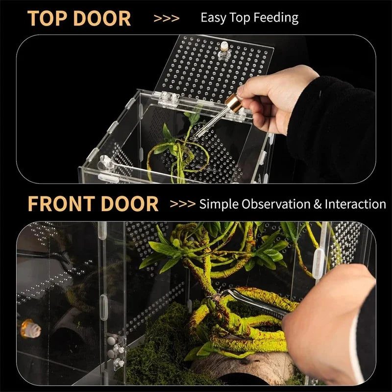 Transparent Acrylic Reptile Breeding Box For Geckos Lizards Snakes And Insects Large Desktop Display Storage For Home Desk Decor