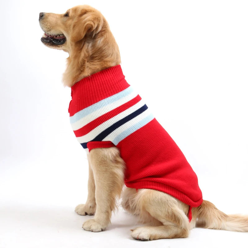 Christmas Dog Sweater Medium Large Dogs Reindeer Snowflake Knitted Sweater Xmas Holiday Pet Clothes Turtleneck Knitwear Pullover
