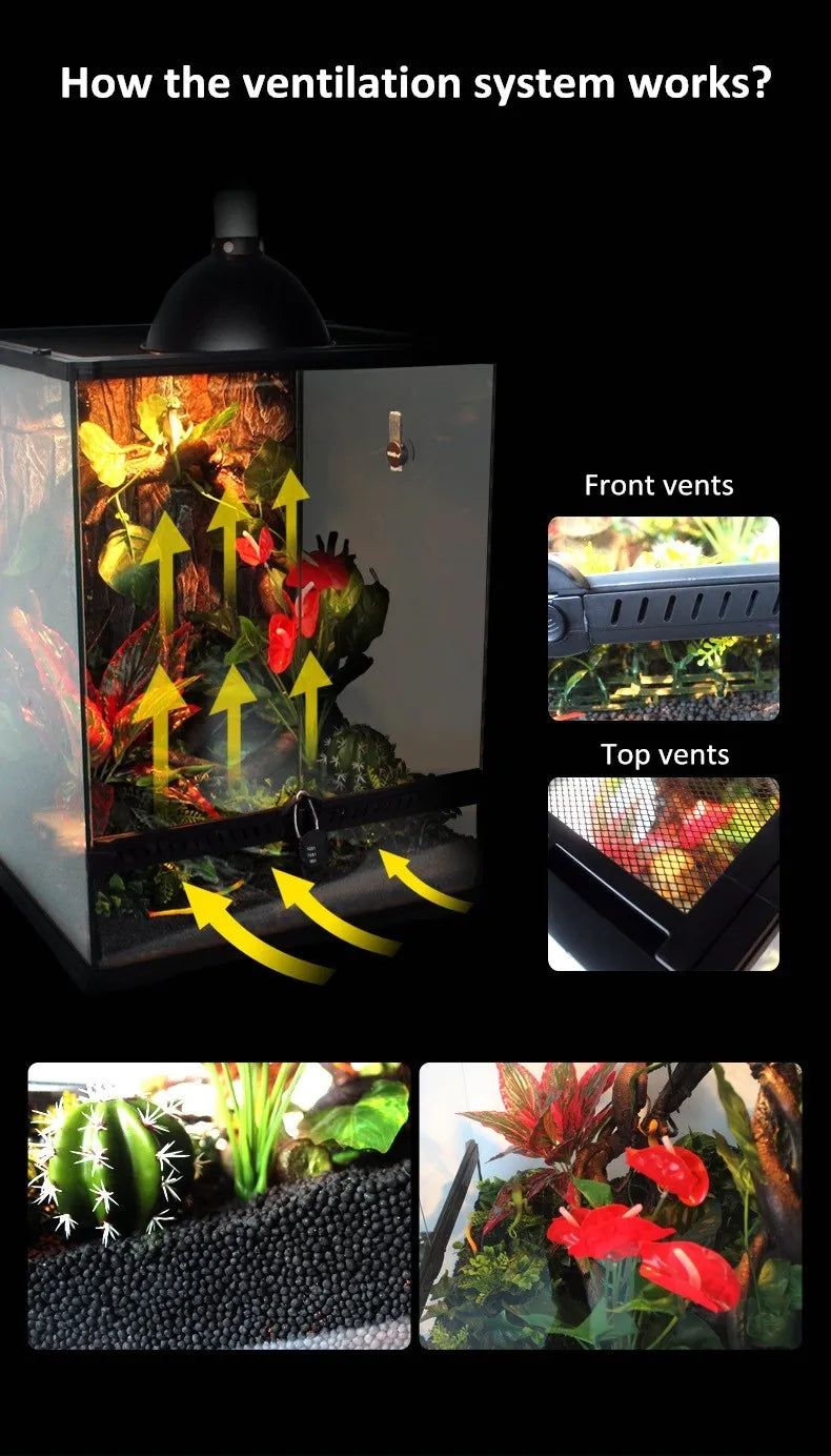 Reptile Terrarium  Rainforest  Reptile Tank Breeding Cage  for Reptile Terrarium Accessories