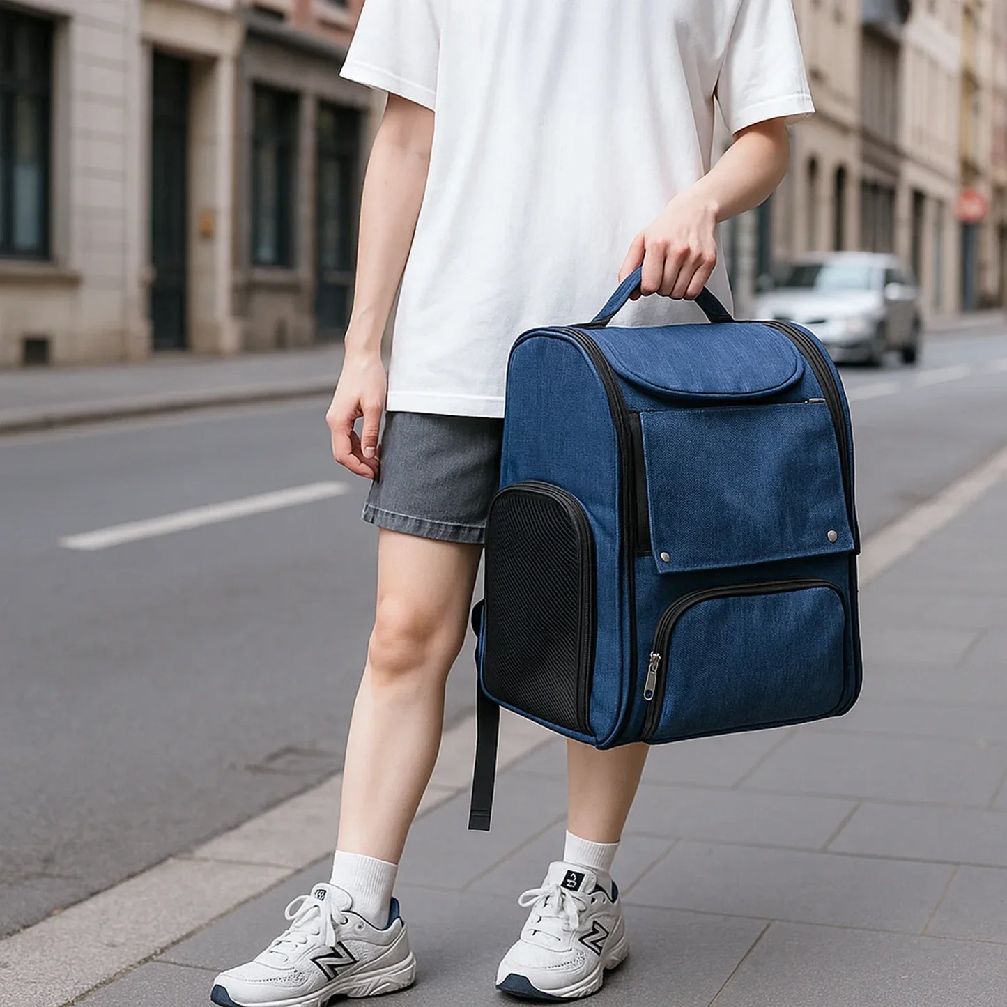 pet bag is portable and breathable when going out. The pet goes out with a backpack and a large-capacity expandable