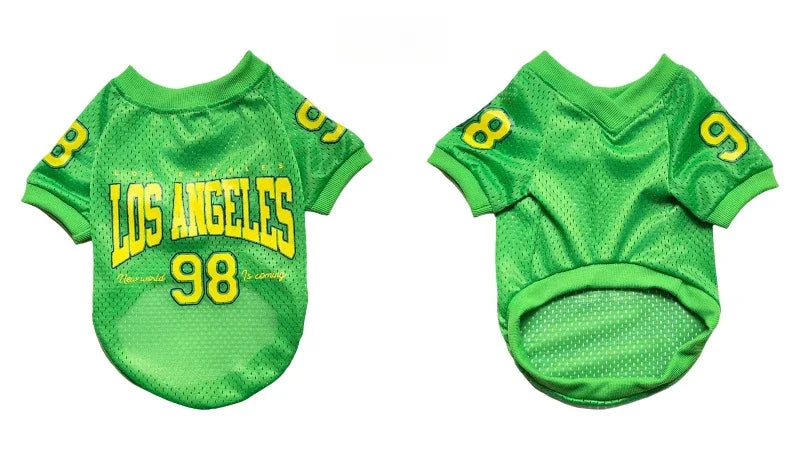 Mesh Breathable Dog Clothes Schnauzer Teddy Sport Large Dog Jersey Basketball Clothing Puppy T-Shirts Summer Pet Cat Shirts