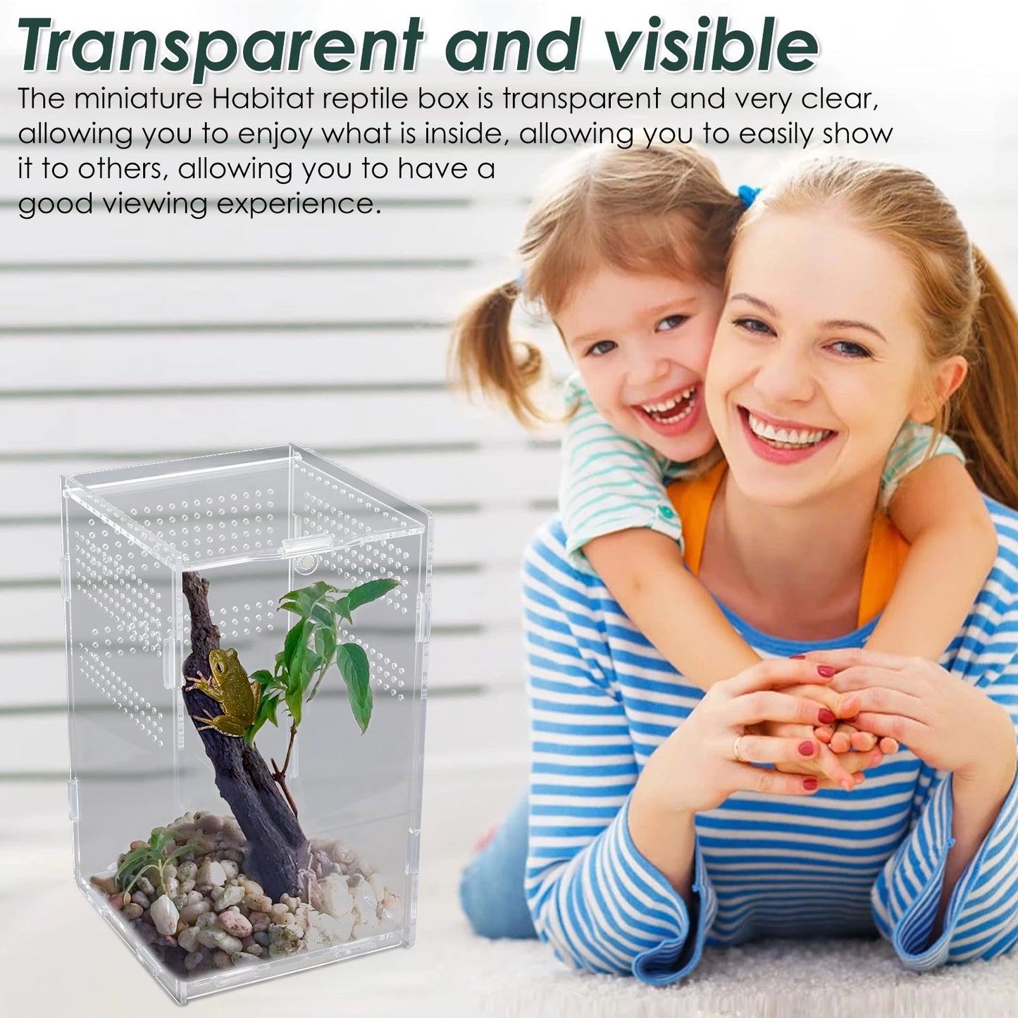 Reptiles Terrarium Enclosure Acrylic Reptile Habitat Terrarium Breeding Box Transparent Spider Scorpion Bearded Dragon Habitat