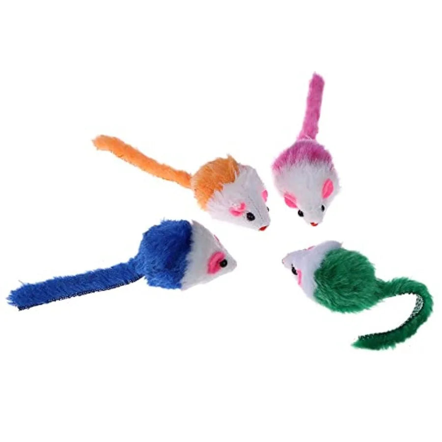 Cat Mouse Toys for Indoor Cats 12PCS 5 Color Variety Interactive Cat Toy Mice Cat Toy Mouse for Cats Fur Mouse Kitten Toy Mice