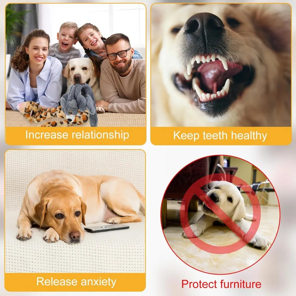 S10 Pcs Dog Squeaky Toys No Stuffing Crinkle Pet Toy for Aggressive Chewers