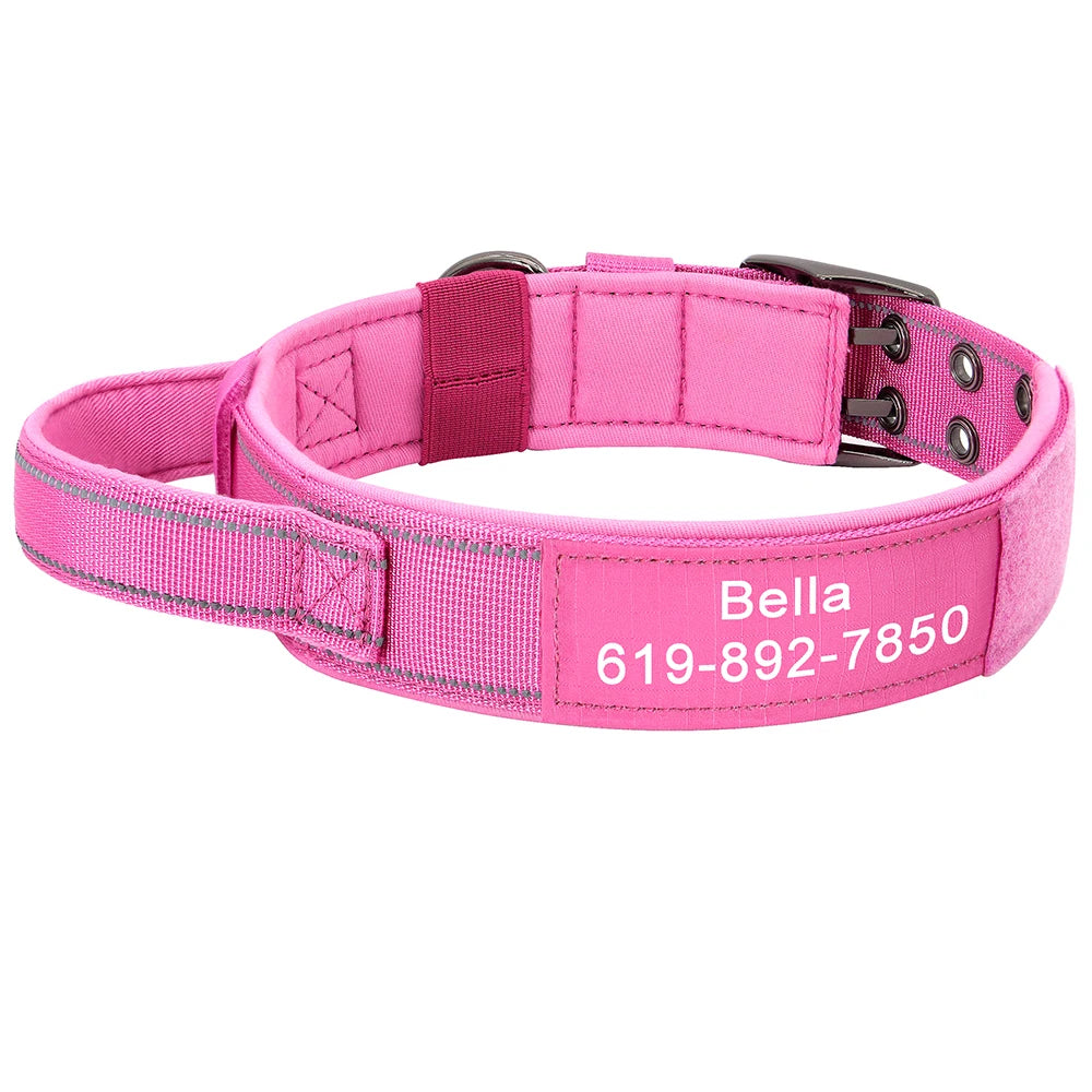 Military Tactical Dog Collar Personalized Strong Dog Training Collars With Handle Durable For Medium Large Dogs German Shepard