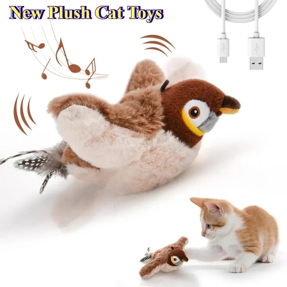 Hot Cat Interactive Toys Catnip Electric Pat Bird (with Catnip)