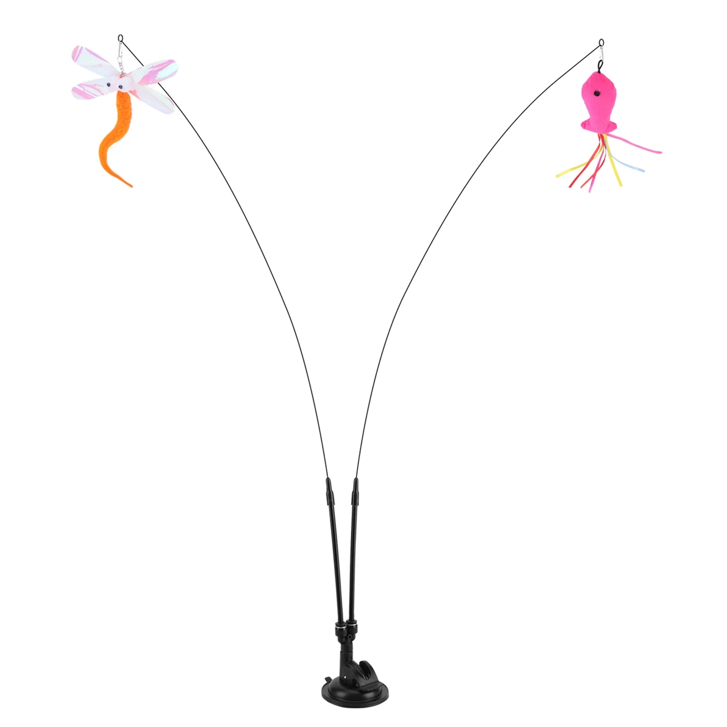 Pet Cat Toy Set Suction Cup Cat Toy Stick for Cat Training Playing Accessories