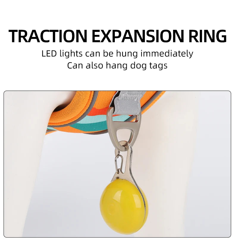 New Reflective Dog Harnesse with Handle Explosion Proof Rush Big Dog Chest Harness Outdoor Commuter Anti-breakaway Dog Leash