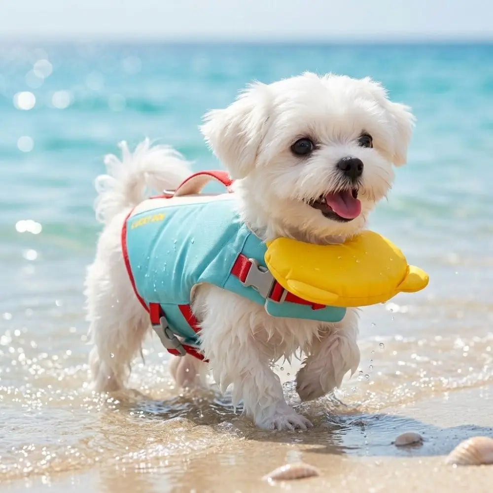 Strong Buoyancy Dog Life Jacket Adjustable Breathable Dog Swimming Suit Quick Drying Waterproof Dog Life Preserver Boating