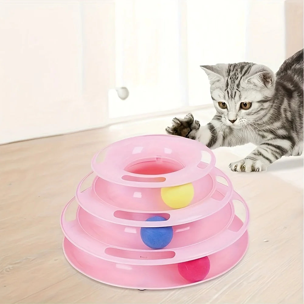 3-Layer Interactive Cat Toy Tower 🐱🎯🌈