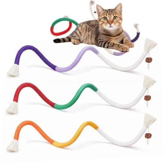 3 PCS Cat Chew Toys Rope Set 27.56 tural Sisal Cotton Rope Cat Toys with Catnip PetFriendly Teething Oral Care Toys for Indoor