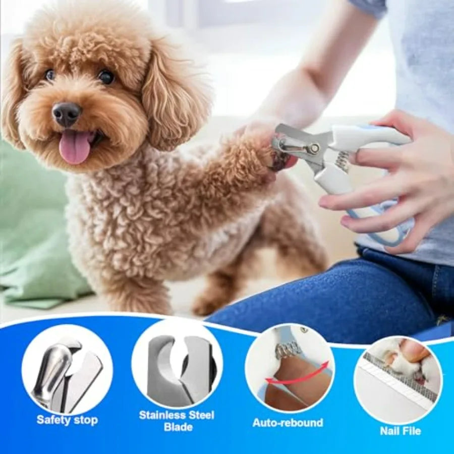 Dog Grooming Kit 9pcs Professional Scissors Set with Comb for Dogs Cats Dog Brush for Shedding Nail Clipper with Nail File Brus