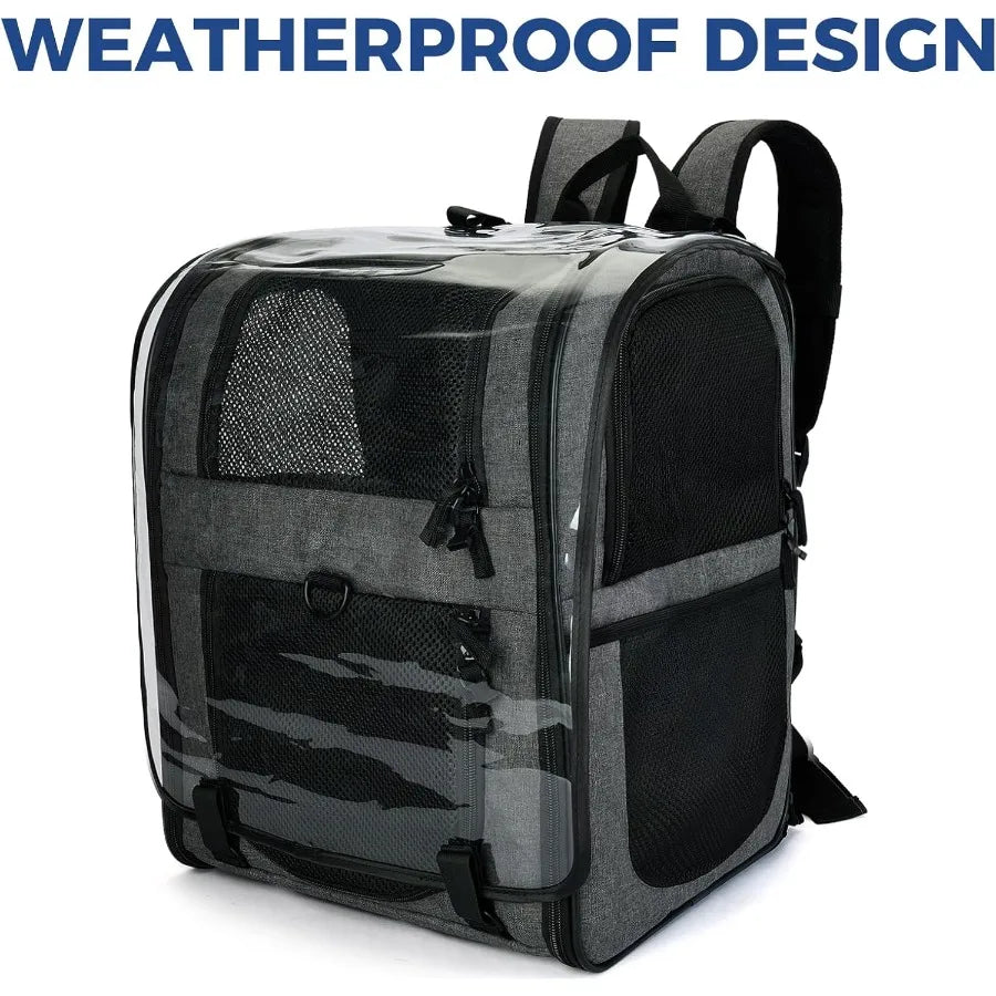 Pet Carrier Backpack for Large Small Cats and Dogs Puppies with Safety Features and Cushion Back Support Ideal for Travel Hikin