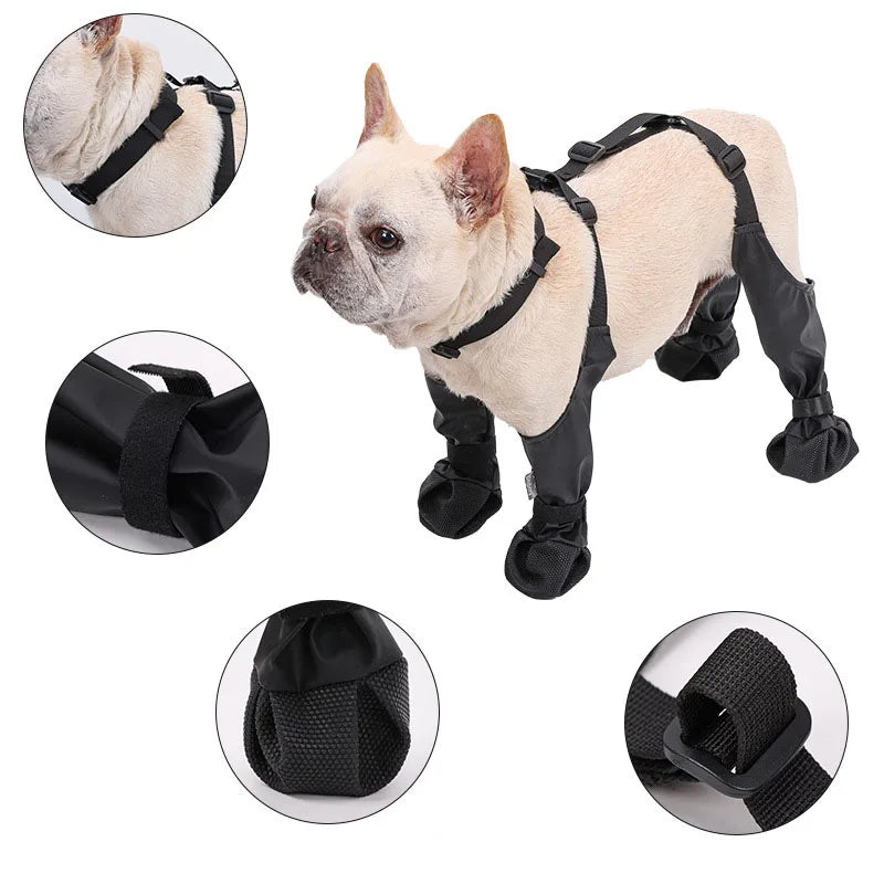 Dog Shoes Waterproof Adjustable Dog Boots Rain Day