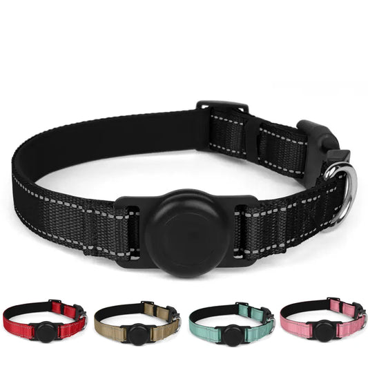 Reflective Dog Collar Adjustable Comfortable Pet Collars with Buckle for Medium Dogs AirTag Dog Collar