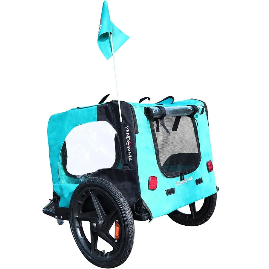 Light Green Foldable Pet  Stroller Dog Carriers Bicycle Trailer