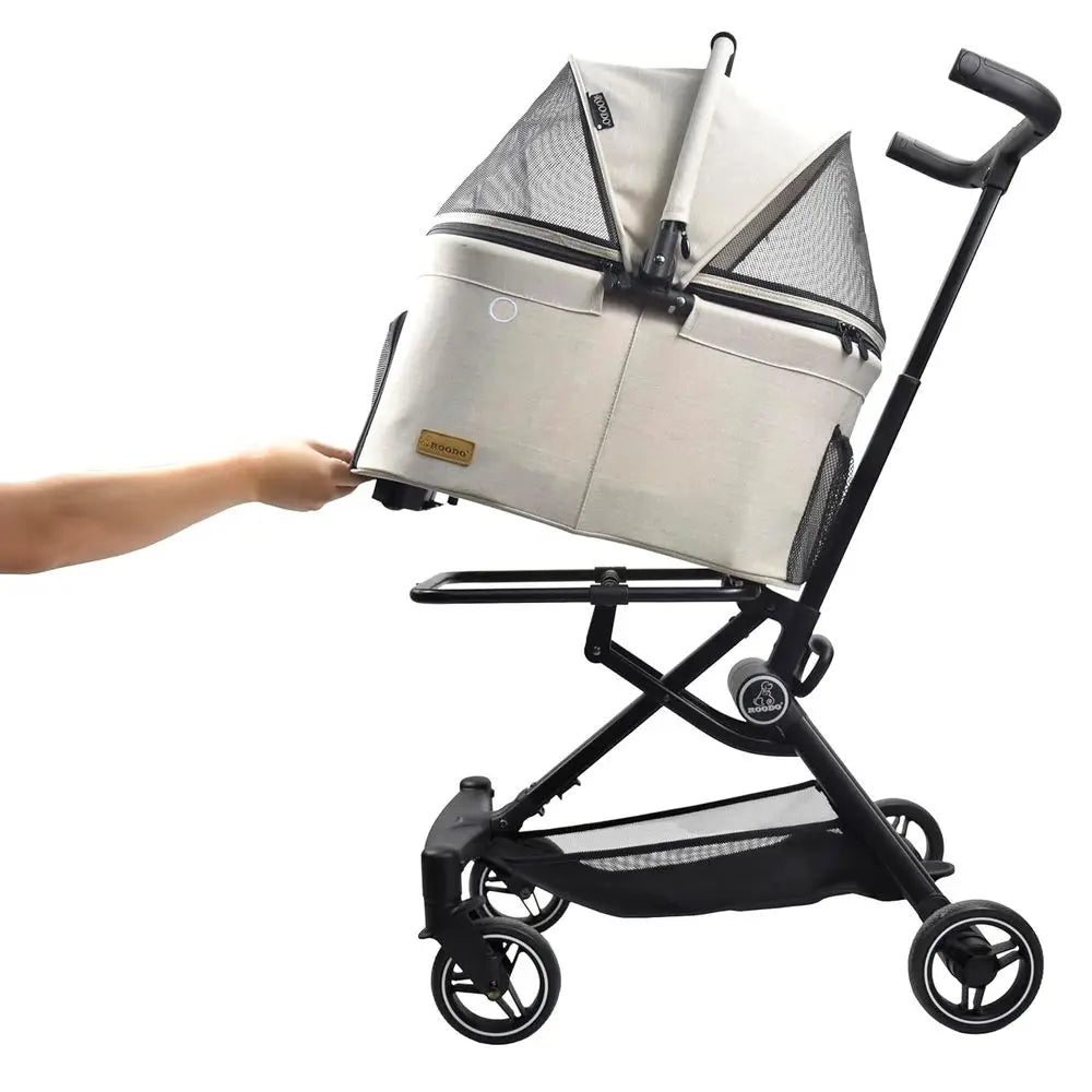 Upgraded Version 3 in 1 Dog Cat Stroller with Detachable Carrier Lightweight Folding Portable All Terrain Pet Travel System for