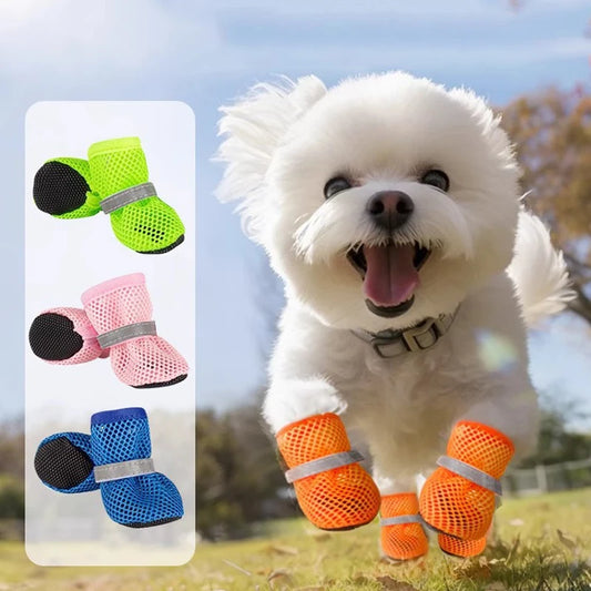 Dog Shoes for Summer Hot Pavement,Breathable Dog Boots for Small Medium Dogs, Nonslip Rubber Sole
