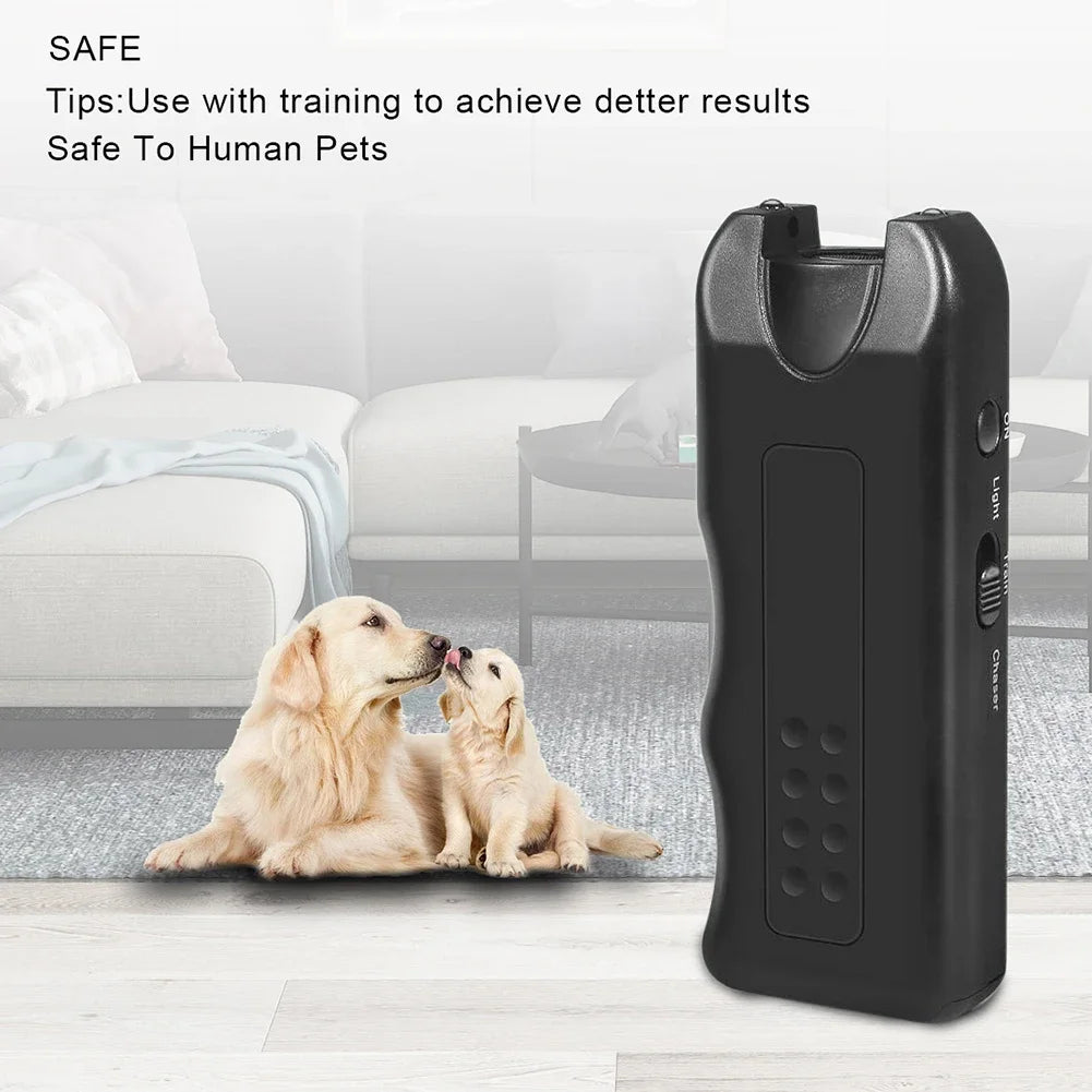 Ultrasonic Anti Barking Device Portable Dog Barking Trainer with LED Light Dog Bark Suppressor Battery Powered for All Size Dogs
