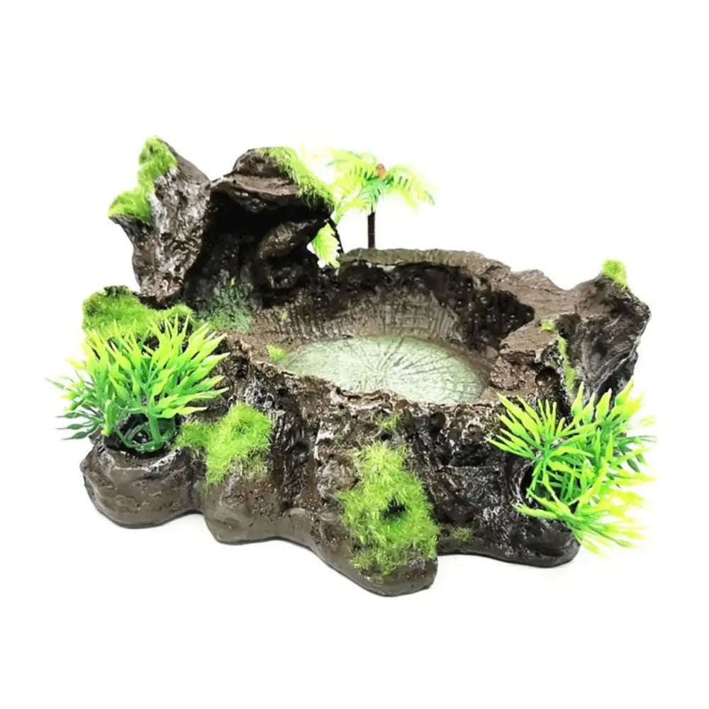Resin Reptile Food Water Bowl Artificial Creative Reptile Dish Simulated Multifunctional Pets Feeding Plate Gecko